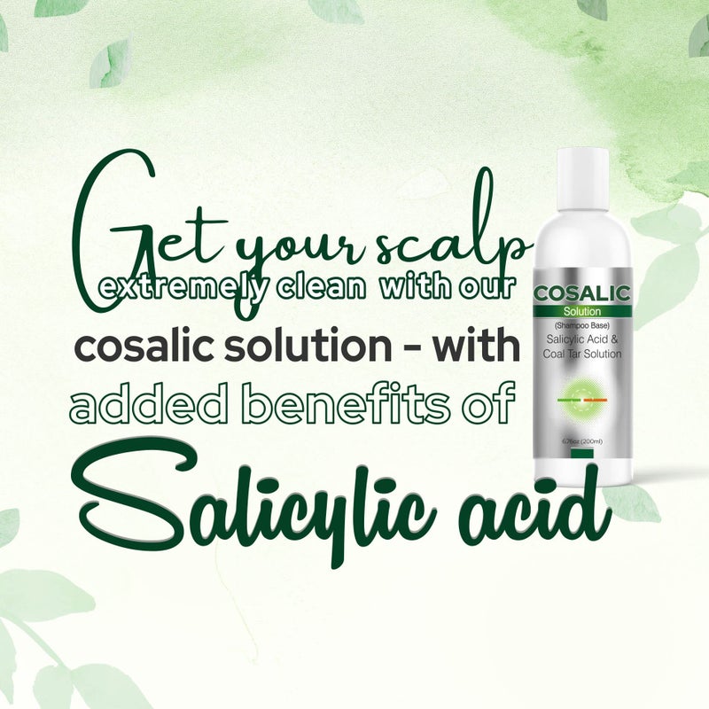 SALVE Cosalic Shampoo Solution (200 ml / 6.76 fl oz) Pack of 2 with Salicylic Acid & Coal Tar for Dandruff-Prone and Psoriasis-Prone Scalp - Image 3
